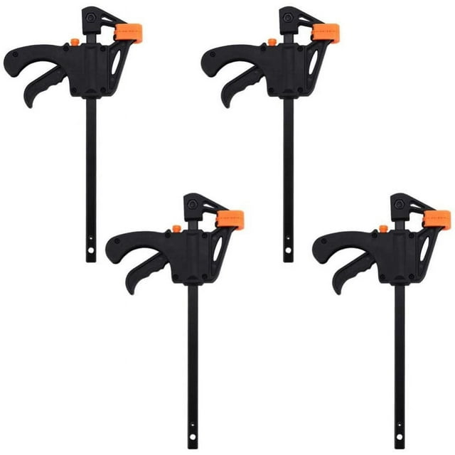 4 piezas de abrazadera de plástico F, abrazaderas de trinquete de alta resistencia, abrazadera para carpintería, clip de barra de 4 pulgadas, herramienta de carpintero de madera, agarre de trinquete