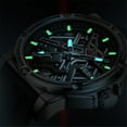 thumbnail image 5 of GZFCMY PEAK Vintage Skeleton Automatic Self-Winding Mechanical Men Wrist Watch Business Rubber or Steel or Leather Band Mineral Glass Mirror Waterproof Clock Man Luminous, 5 of 8