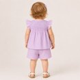 thumbnail image 5 of Girls' Short Sleeve Two Piece Summer Outfit Floral Playwear Set Play Clothing Bow Detail, 5 of 5