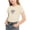 Beige, variant on Girls Summer Casual Cropped T-shirts Vacation Crewneck Short Sleeve Nipped Waist Pritned Tops