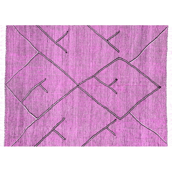 Ahgly Company Indoor Rectangle Abstract Pink Modern Area Rugs, 6' x 9'