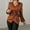 #505-Brown, variant on Wowcloth Woman's Satin Blouse, Casual Fashion Solid Color with Cross Side Tie, Long Sleeve V-Neck for Daily and Office Wear