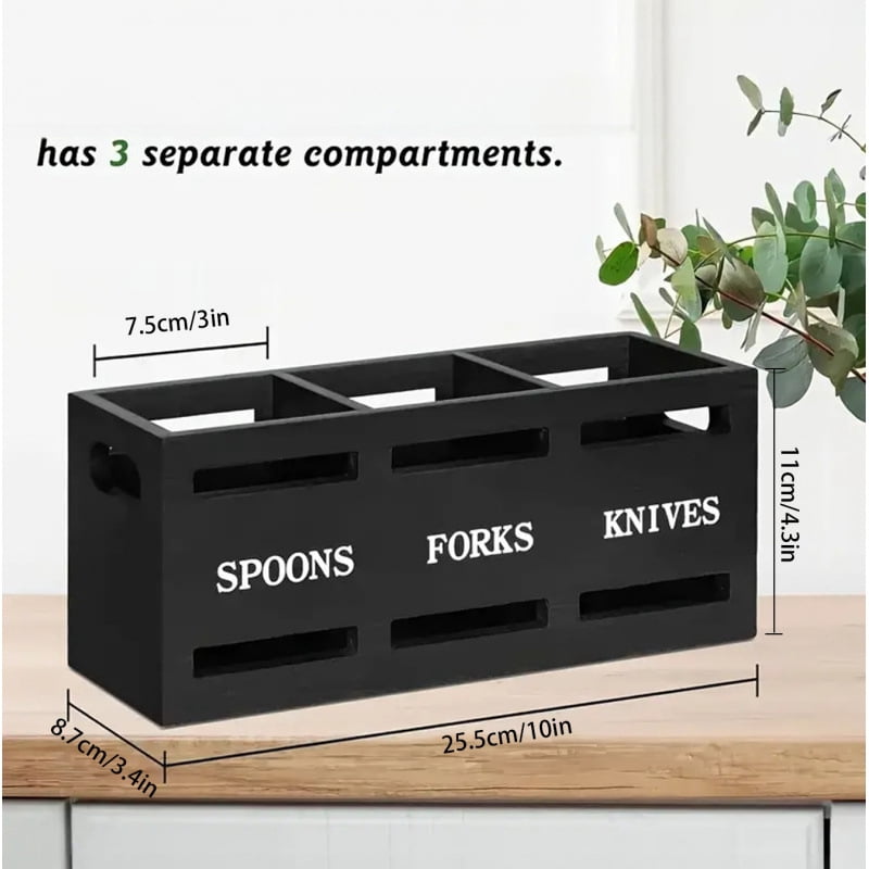 Wooden Cutlery Silverware Holder Flatware Utensil Caddy Utensil Holder for Kitchen Counter Wood Silverware Caddy Organizer for Table Countertop Spoon Knife and Fork Holder for Parties