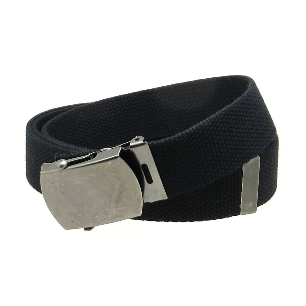 BC Belts - Canvas Web Belt Military Style Antique Silver Buckle/Tip ...