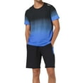 thumbnail image 4 of Gyexs Mens Short Sets 2 Piece Outfits Causal Gradient Color Tracksuit Sweatshirt and Drawstring Shorts Set for Men 2026 Blue, Size XXXL, 4 of 4