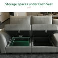 thumbnail image 3 of HONBAY Canapé Sectionnel Modulaire avec Rangement, Canapé en U avec Méridienne Réversible et Ottomans de Rangement, Gris, 3 of 7