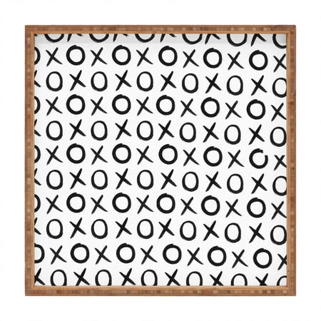 

Society6 Love XO Black and White by Amy Sia Square Bamboo Tray