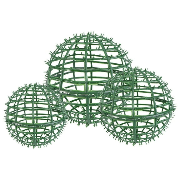 HEANUJJ Grass Ball Support Cage Plastic Green 3Pcs