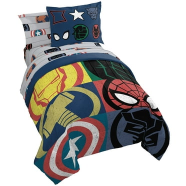 Marvel Avengers Licensed Microfiber Basic Weave Reversible Washable Bedding Sets, Twin, Multicolor