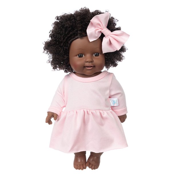 Honeeladyy Muñecas negras de 12 pulgadas, cuerpo suave y rizos, muñecas realistas para recién nacidos, muñecas afroamericanas de la vida real, cuerpo de tela con ropa linda, regalos de cumpleaños