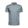 thumbnail image 3 of Chef Coat Jacket Catering Chef Wear Workwear for Kitchen Restaurant Food Industry , Gray, 2XL, 3 of 8