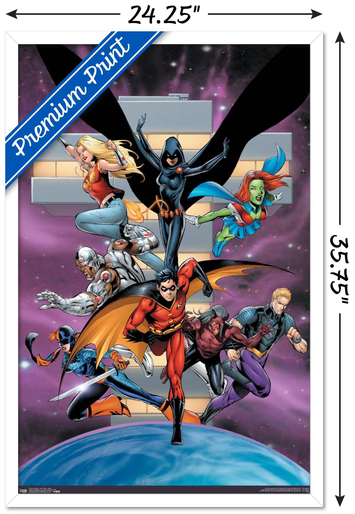 DC Comics - Teen Titans - Group Wall Poster, 22.375" x 34", Framed