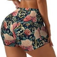 thumbnail image 2 of Fotbe Rose Flowers Seamless Shorts, Womens Workout Shorts High Waist Stretch Booty Short for Gym/Yoga/Running/Biking-Small, 2 of 9