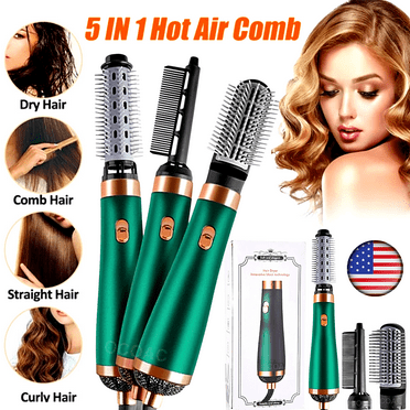Cepillo Secador de Pelo Cabello Peine Voluminizador Alisador Caliente 5 en 1 US