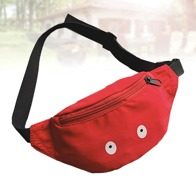Kids Waist Bag Novelty Funny Small Eyes Fanny Pack Personality Leisure Belt Hip Bag Red