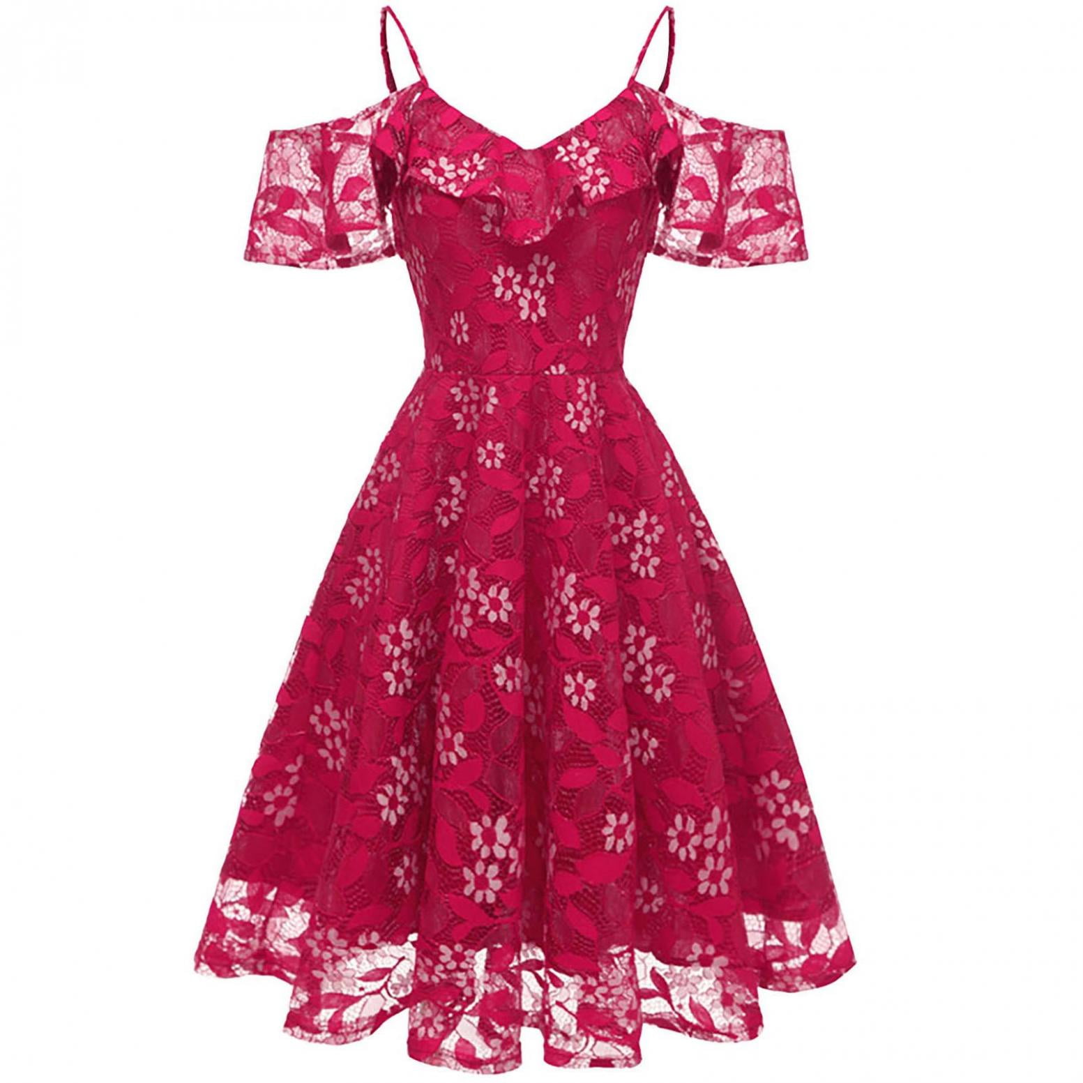 Mchoice Maxi Dress for Women Lace Dresses OffTheShoulder Summer Dress