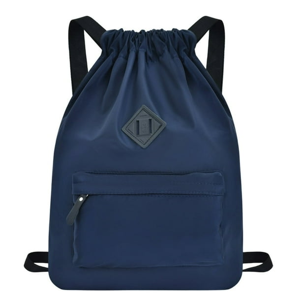 Drawstring Backpack Purse Multiple Pockets for Commuting Swimming Black Walmart