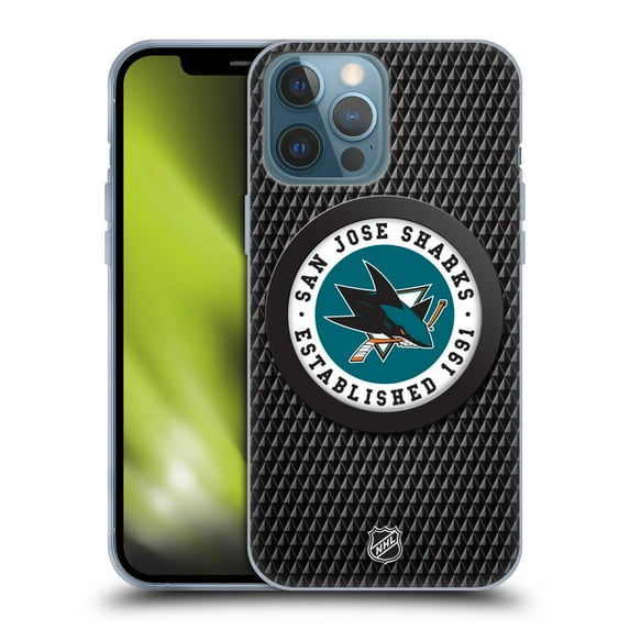 Head Case Designs Officially Licensed NHL San Jose Sharks Puck Texture Soft Gel Case Compatible with Apple iPhone 13 Pro Max