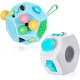 thumbnail image 1 of 2 Pieces Fidget Toy Cubes Include Anti-Anxiety Decompression Ring and 12 Side Fidget Cube Plastic Sensory Cube Toy for Stress and Anxiety Relief Decompression Cube Party Favors for Teens and Adults, 1 of 7