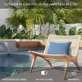 thumbnail image 2 of Chaise Lounge Headrest Pillow 2 Pack, Blue Burlap Texture Waterproof Chair Pillows with Insert & Adjustable Elastic Strap for Beach Pool Recliner, Farmhouse Vintage Blue Outdoor Patio Pillow, 2 of 9