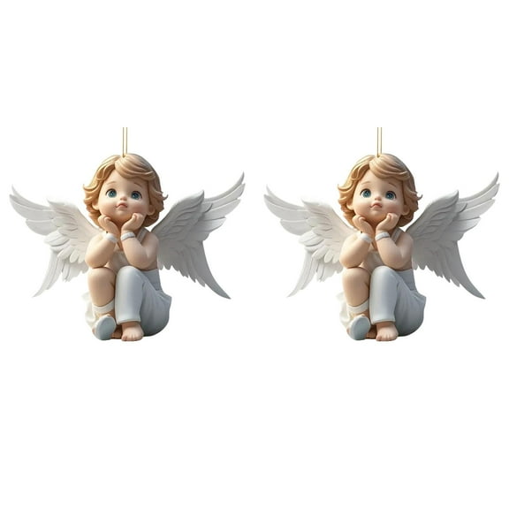 Clearance! Adorable Acrylic Little Angel Hanging Ornament Delicate Design To Enhance Home Warmth(2Pc) an Acrylic Pendant * 2