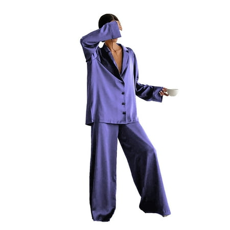 

Women s Satin Pyjama Set Long Sleeve Two-Piece Long Sleepwear