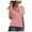 Pink-88, variant on Womens Tshirts V Neck Twist Back Criss Cross T Shirts Short Sleeve Tops Tee Solid Color Blouse
