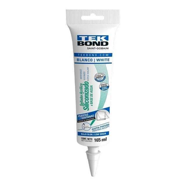 Sellador Acrílico Siliconizado Tekbond Tubo 165 ml Blanco