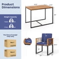 thumbnail image 3 of Gymax 3 Piece Outdoor Dining Set 2 Acacia Wood Armchairs w/ 43.5 Inch Dining Table, 3 of 10