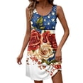 thumbnail image 5 of Miqool Women's 4th of July American Flag Tank Dress Crew Neck Loose Casual Sundress, 5 of 7