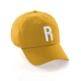 thumbnail image 1 of Daxton Classic Baseball Dad Hat Embroidered Initial Letters Cap - Gold, Letter R, 1 of 3