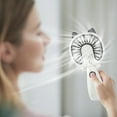 thumbnail image 6 of Qocolhg Mini Portable Fan, Small and Powerful, Cute Design 3 Speed Personal Handheld Fan, Lightweight USB Rechargeable Fan for Makeup Stylish Girl Women Travel Indoor Outdoor, White, Clearance, 6 of 6
