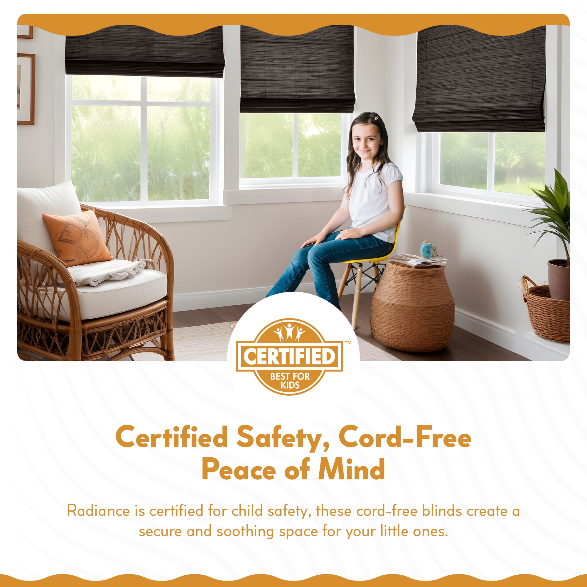 Radiance Cordless Privacy Weave Newport Roman Shade, Espresso