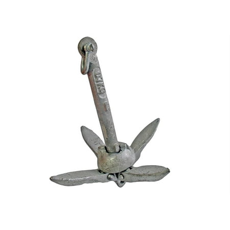 Marine Folding Grapnel Anchor - Hot Dipped Galvanized 1.5 Lbs (0.7 Kgs) -, Hot Dipped Galvanized - The best protection against rust By Five