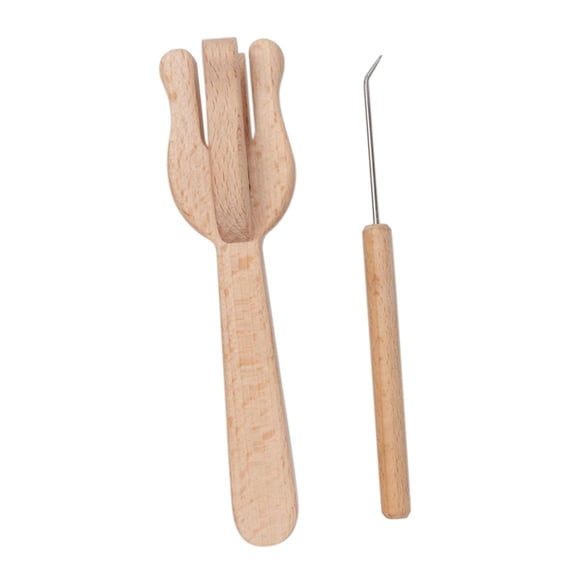 Knitting Fork Knitting Fork Braiding Tool Four Corners Wooden Three-Dimensional Handmade Premium' Hat Weaving Shuttle for