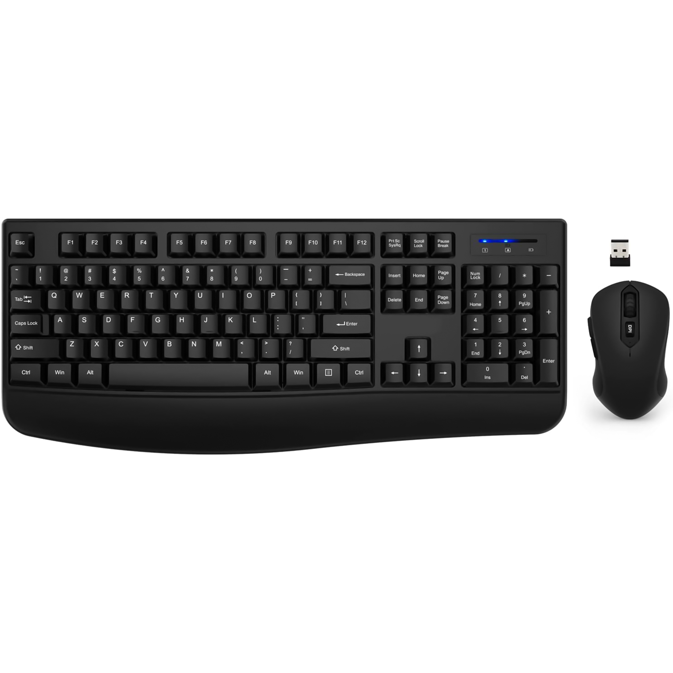 Wireless Keyboard and Mouse Combo, EDJO 2.4G FullSized Ergonomic