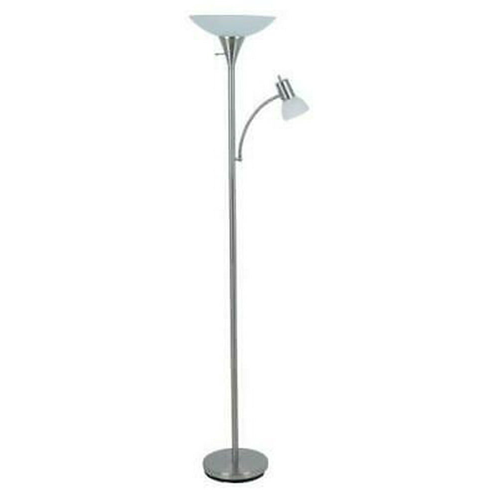 Living Accents 71 in. Brushed Nickel Torchiere Floor Lamp