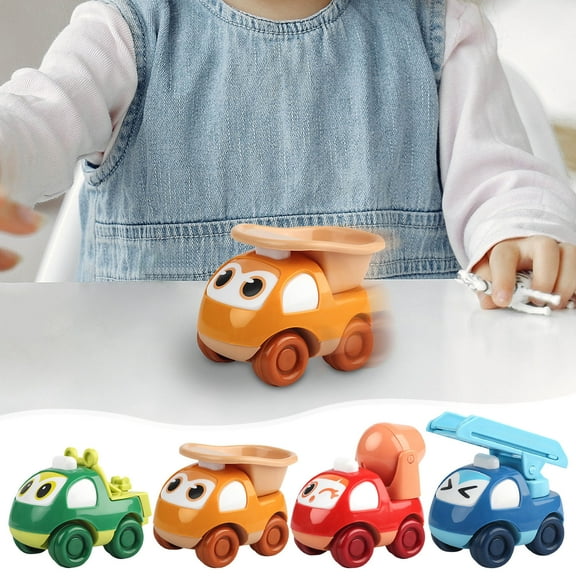 XMMSWDLA Baby Car Toys, Push and Go Friction Toy Cars for Toddlers 1-3 Years Old, Truck Engineering Car Toys for Christmas Birthday Party Gifts