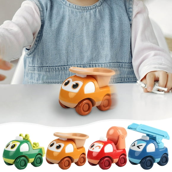 Sentmoon Car Toy Santa Claus Toys Mini Car Toys for 1-3 Years Old Boyss Gift Push-pull Scooting Engineering Car Early Education Birthday Gift Four Colours