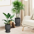 thumbnail image 3 of Ataucjin 14.2" Tall Planters Set of 2, Large Indoor/Outdoor Self-Watering Plant Pots with Drainage, Water Level Monitor, Flower Pots for Patio, Porch, Living Room, Home Office, 3 of 9