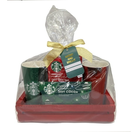 Starbucks Holiday Memories Gift Basket with 16oz ceramic mug and Starbucks Hot Cocoa Assortment