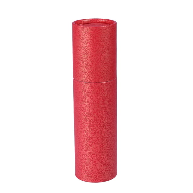 Photo Storage Tube Calligraphy Reel Scroll Cylinder Poster Paper Tube Spring Couplet Paper Tube Portable Photo Holder 6 Inch (Red)