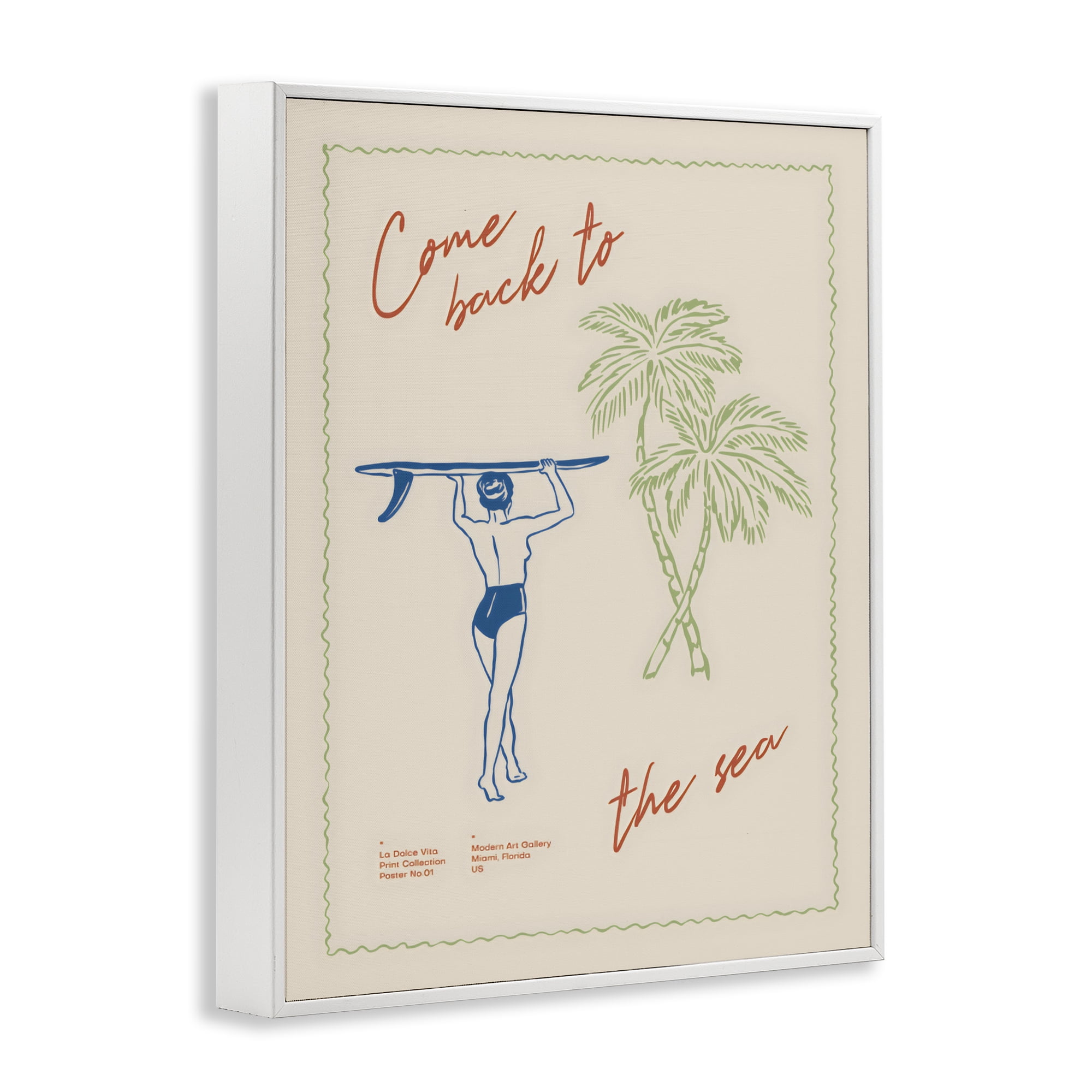 Stupell Industries Come Back To The Sea White Framed Giclee Art, design by The Prints Vibe