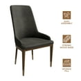 thumbnail image 4 of LeisureMod Modern Dining Chair Upholstered in Leather with Brown Rubberwood Legs Accent Kitchen Room Side Chairs Viva Series in Mocha Brown, 4 of 11
