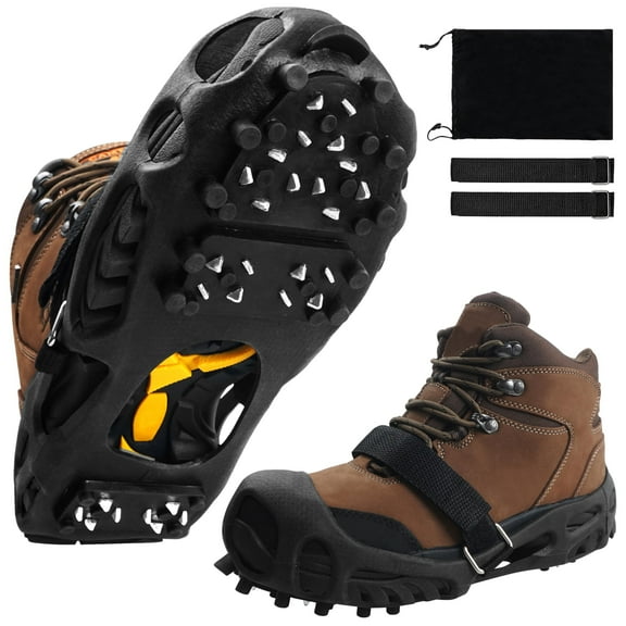 Ice Cleats Snow Traction Cleats,Crampons Ice Cleats for Shoes and Boots Men Women,Non Slip Ice Shoes Grippers Walk Traction Cleats 28 Studs for Snow Ice Hiking Walking Fishing