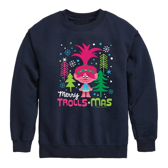 Trolls - Merry Trollsmas Poppy - Toddler & Youth Crewneck Fleece Sweatshirt