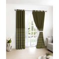 thumbnail image 3 of Olive Green Striped Blackout Curtains for Bedroom/Living Room, Thermal Insulated Kitchen Curtains, Vintage Stripes Ombre Grommet Darkening Window Treatment Drapes 52"x72"x2, 3 of 8