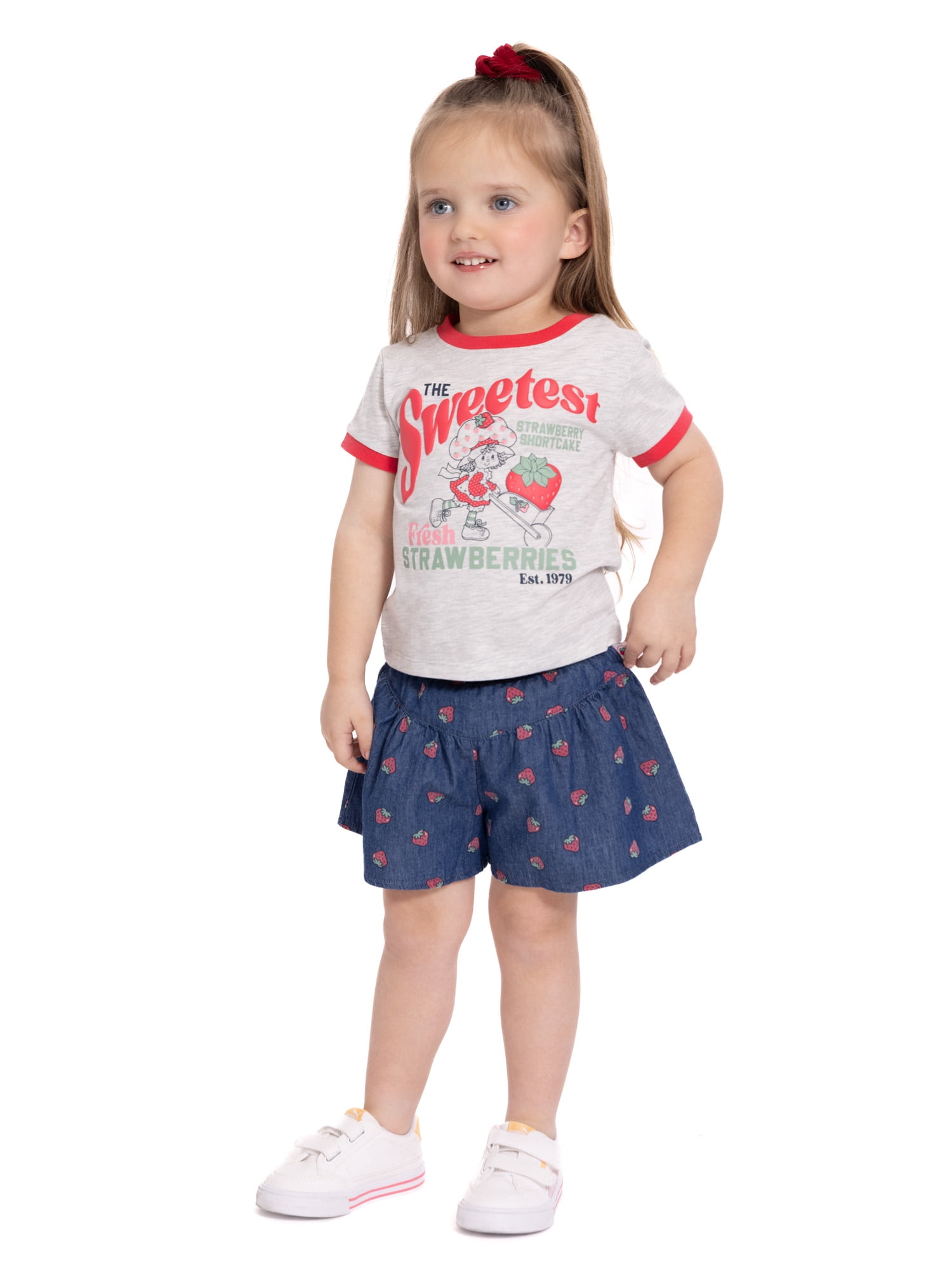 Strawberry Shortcake Toddler Girls Graphic Tee and Print Shorts Set, 2-Piece, Sizes 12M-5T
