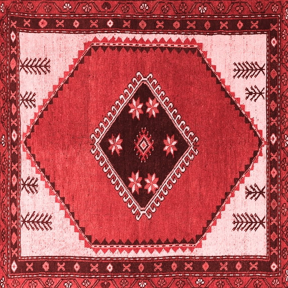 Ahgly Company Indoor Square Persian Red Traditional Area Rugs, 5' Square