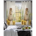 thumbnail image 3 of Groundhog Day Sheer Curtains 45 Inch Length 2 Panels Set for Living Room/Bedroom, Sunflower Spring Floral Botanical Rustic Kitchen Curtains Grommet Semi-Sheer Curtains Window Treatments 42"x45"x2, 3 of 7